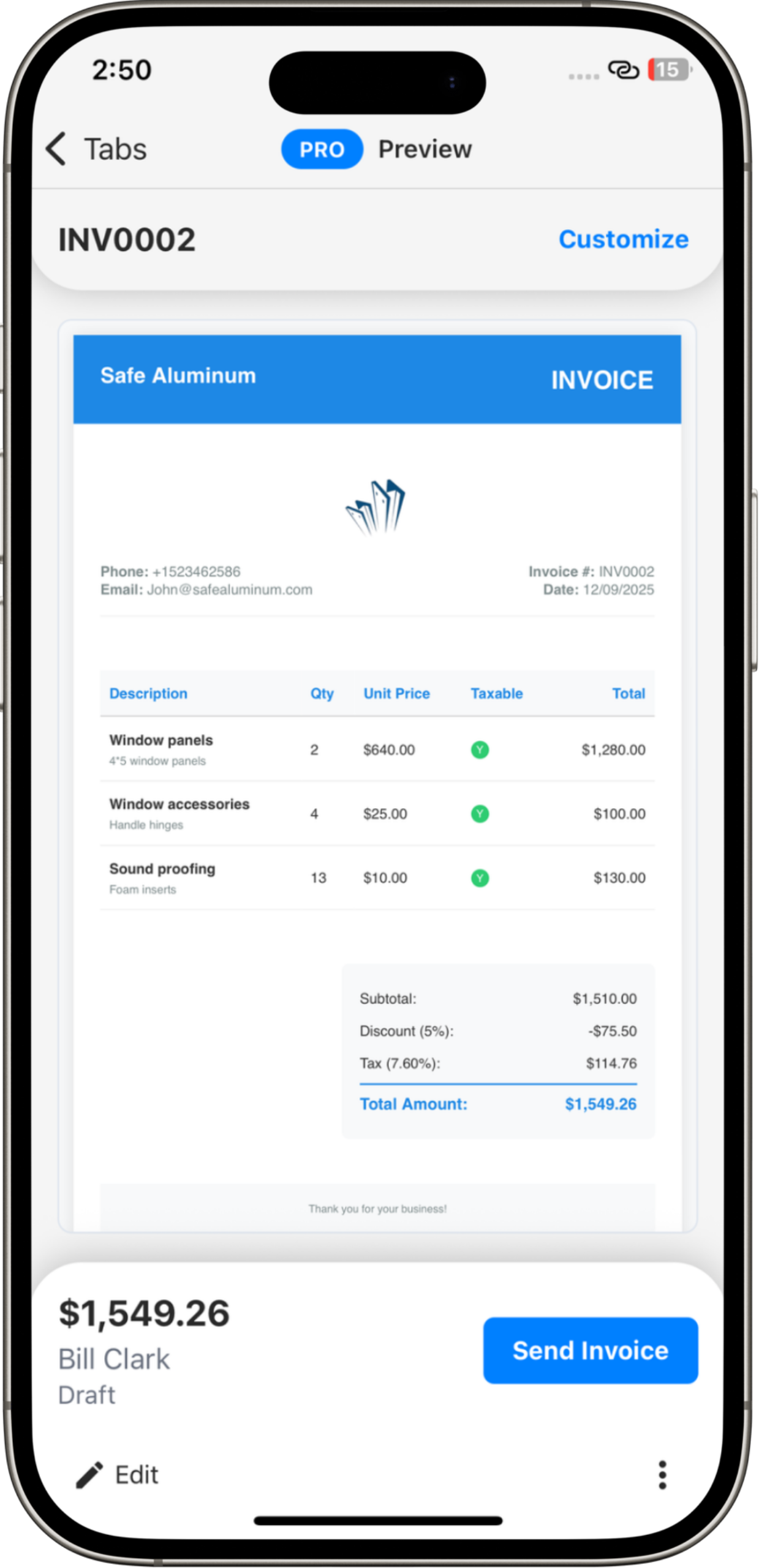 InvoiceASAP app launching screen