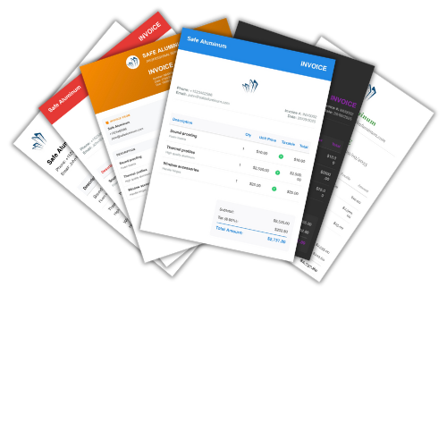 Customizable invoice designs